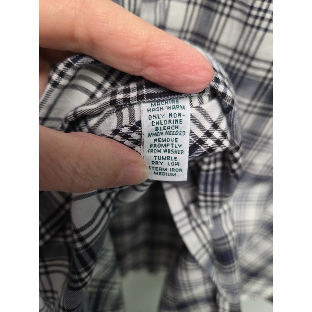 Lauren Ralph Lauren Shirt XXL Blue Plaid Crest Logo Button Down SS 100% Cotton - Picture 5 of 5